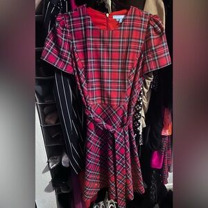 Draper James Vibrant Red Checkered Dress- Size 4. Perfect for Christmas!